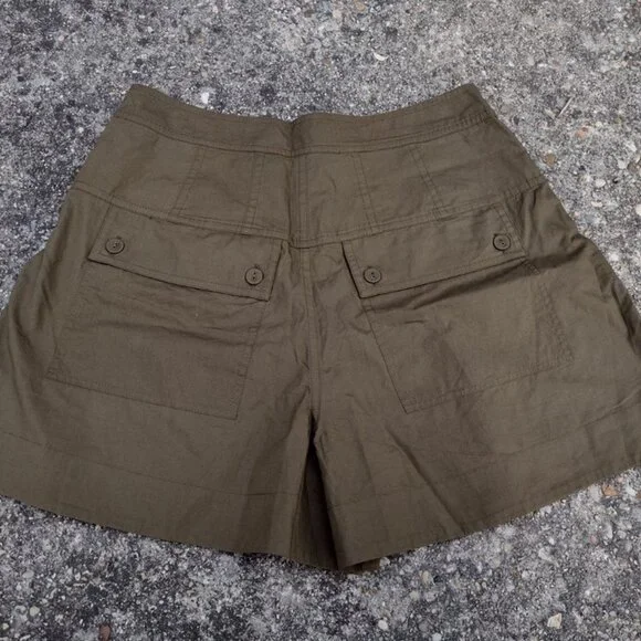 Ulla Johnson Marleigh A-Line Shorts Olive Cotton - Picture 4 of 6